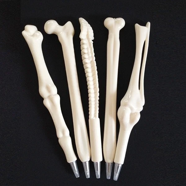 New 5pcs Cartoon Bone Style Ballpoint Pen Creative Ballpen Kawaii Magical Pen Fashion Office Writing Student Stationery Supplies