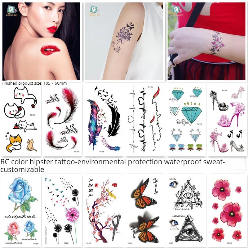 

Waterproof Butterfly Tattoo Personalized Fashion Color Tattoo Disposable Temporary Tattoos Sticker Size:105*60mm