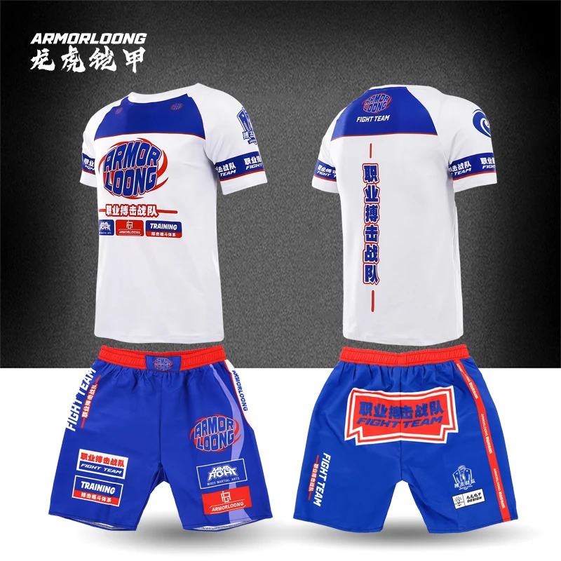 Professional Combat Team Training Short Sleeve Shorts T-shirt Thai Boxing Martial Arts Judo Champion Thai Boxing MMA Competition