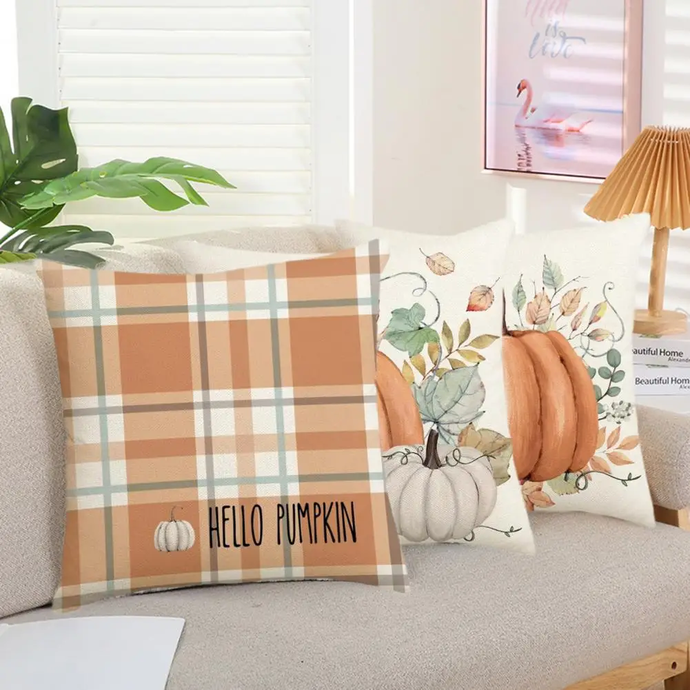 

Pillow Case for Home Decor Autumn Harvest Home Decor Cozy Pumpkin Pillow Covers for Thanksgiving Sofa Couch for Decoration