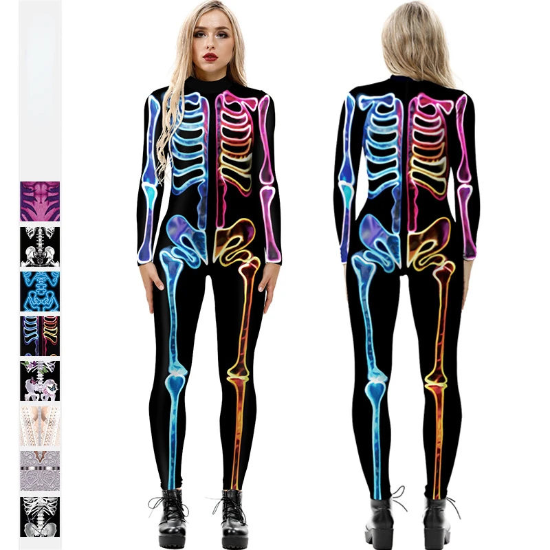 

Lace Sequins Pattern 3D Printed Cosplay Costume Sexy Jumpsuit Bodysuit Adult Carnival Party Clothing S-XL