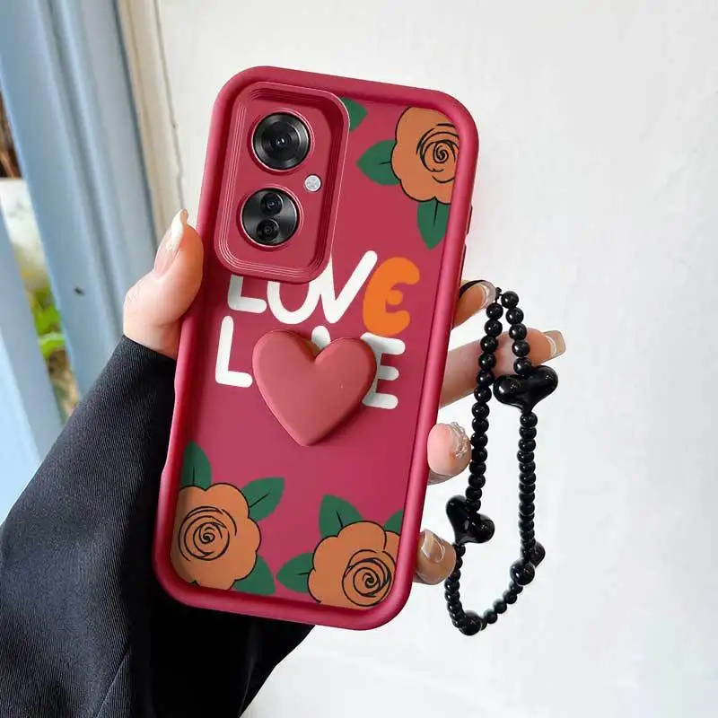 Cartoon Rose Phone Case Set with Lanyard and Craft Embellishments