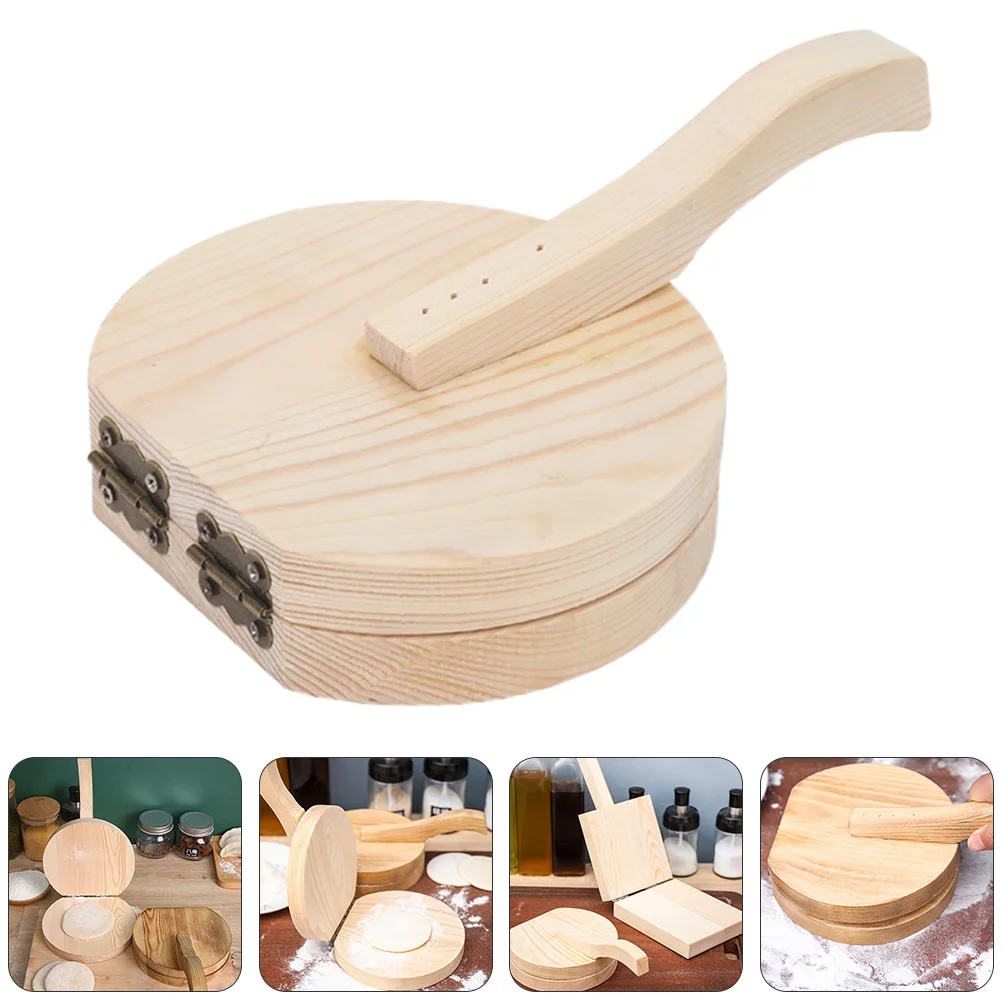 

Press Dumpling Presser Dough Maker Tortilla Wooden Pressing Tool Mold Wrapper Pasta Skin Wood Manual Pastry Empanada Roti