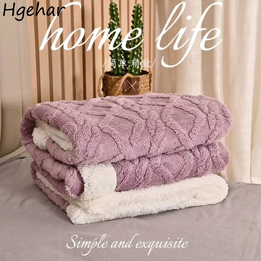 

Coral Fleece Air-condition Blankets Soft Cozy Fluffy Comfortable Warm Autumn Winter Thicken Nap Cover Bedroom Home Household Ins