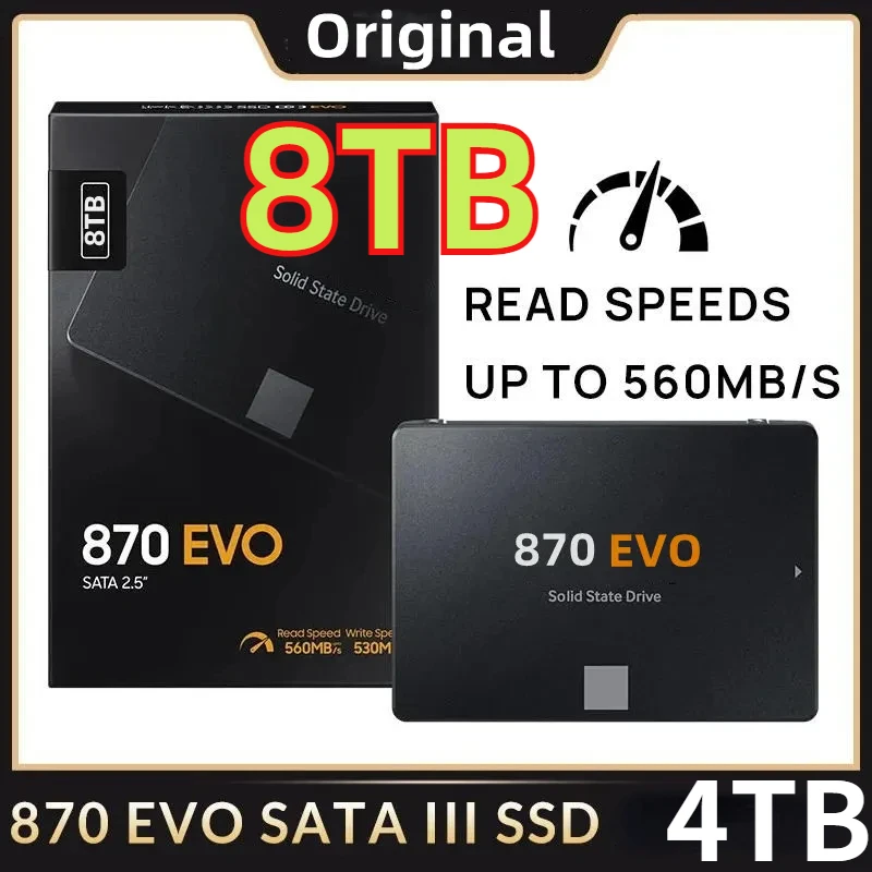

New Original Brand SSD 870 EVO 1TB 2TB 4TB 8TB Internal Solid State Disk SATA3 2.5 Inch Laptop Desktop MLC PC PS4 PS5 Disco Duro
