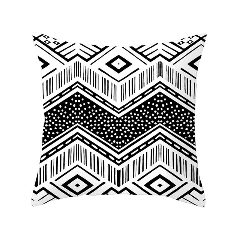 2022 Black White Geometric Creative Print Cushion Cover Sofa Decoration Pillow Cover Comfortable Simple INS Home Decor 45x45CM 