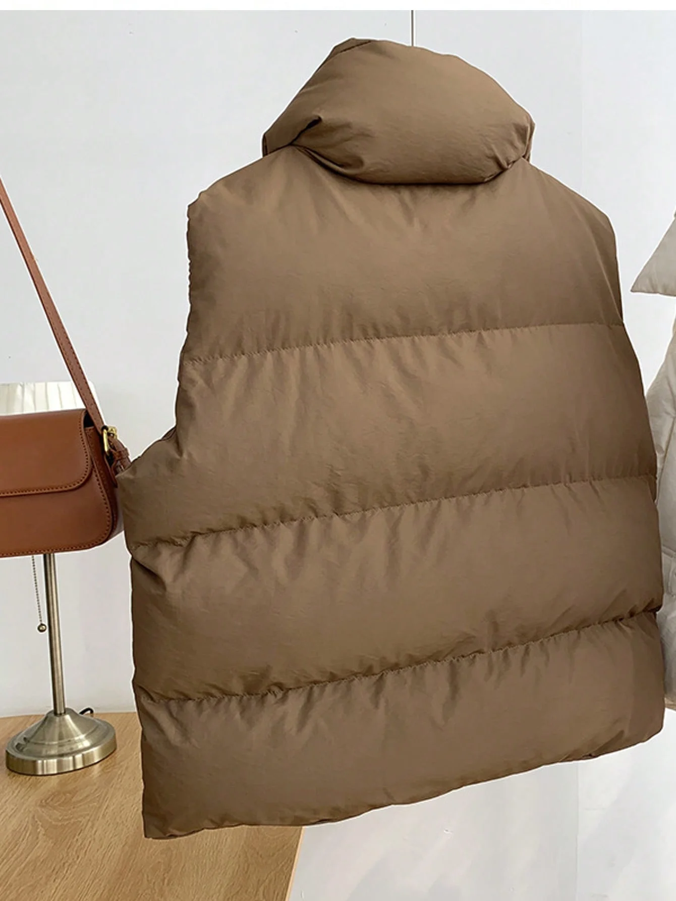 Fashion Autumn and Winter New Women's Cardigan Sleeveless Cotton Vest Elegant Stand-up Collar Loose Vest Jacket Cotton Jacket