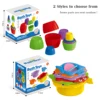 Toddler Stacking Bath Toys, Random Colors Cups Basket Summer Water Bathroom Beach Game Gifts for Boys and Girls Some Part Random 6