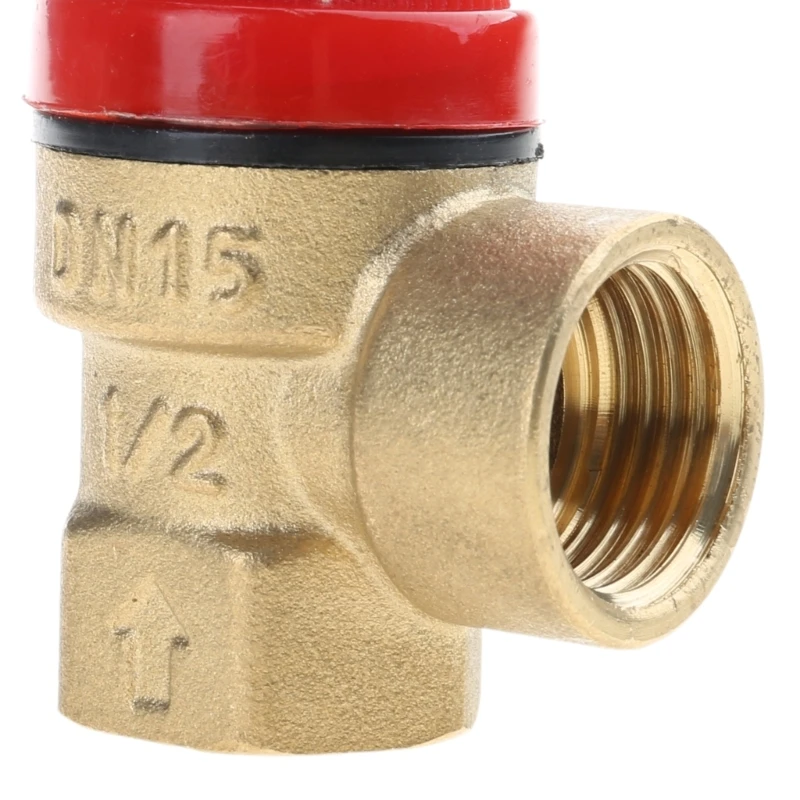 Portable Sturdy Inch Brass Relief Valves DN15 Accessory Convenient for Water Oil and Gas Pressure with EPDM Seal B03E