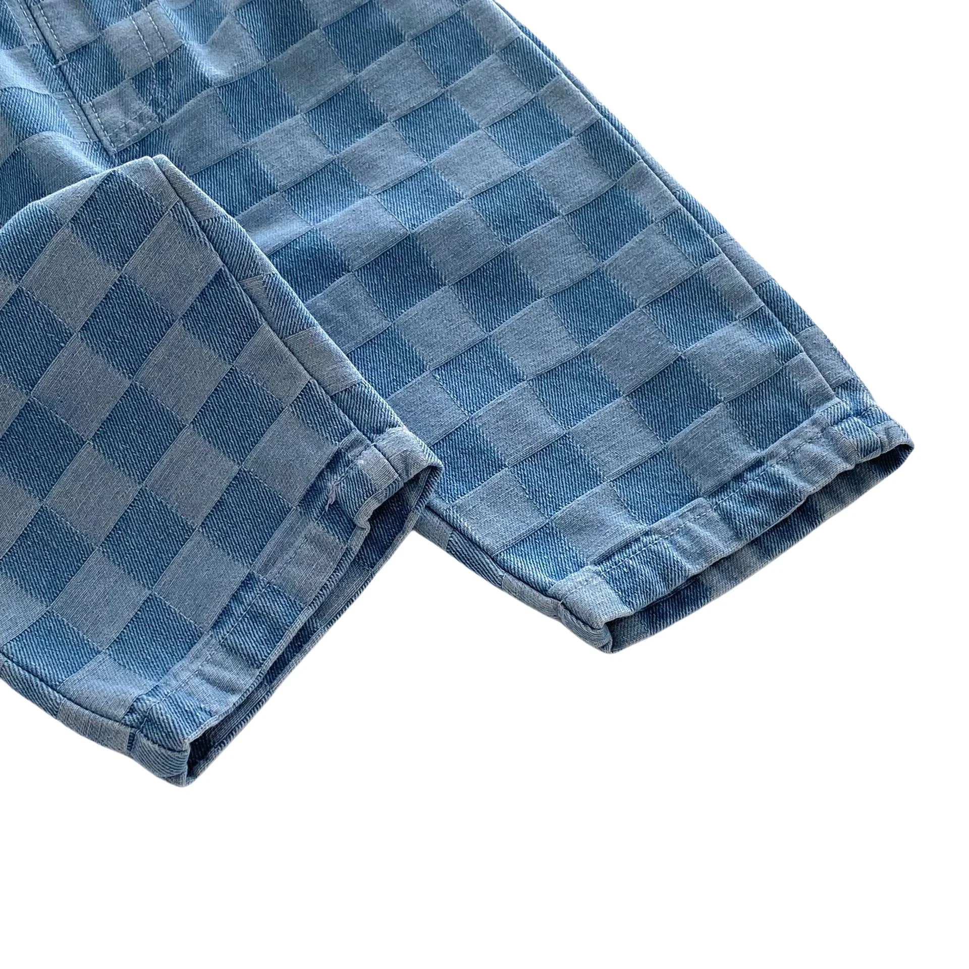 Soft Denim Checkered Jeans for Kids