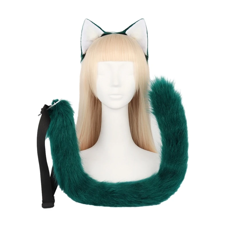 

Wolf Cat Tail Ears Headband Set Halloween Christmas Fancy-Party Costume Toy