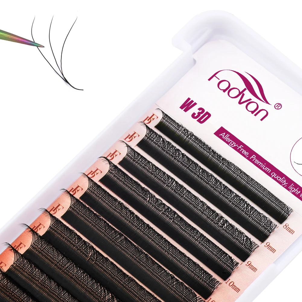 Eyelash Extensions 3D W Lashes 0.07 C/D/L/M Premade Natural Soft Faux Mink Individual
