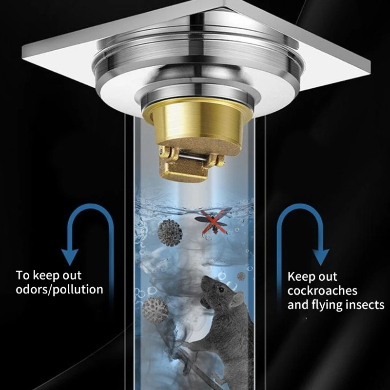 Floor Drain Core Floor Drain Valve Anti-Clogging Floor Drain Core Sewer Backflow Preventer Shower Waste Water Drainer Brass Drain Valves Sewer Core
