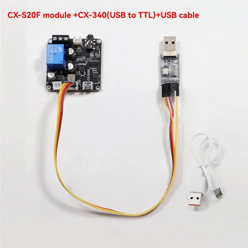 24시간 배송 CX-340 USB to TTL 시리얼 포트 제어 MCU 제어 트리거 CX-S20F 20W MP3 음성 방송 모듈 맞춤형 오디오