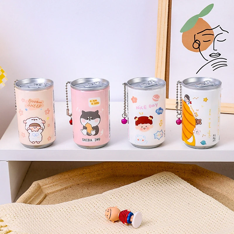 Canned Wet Wipes Portable Children Barreled Cans 30 Sheets Cleaning Cloths Creative Cartoon Chain Cute Small Bell