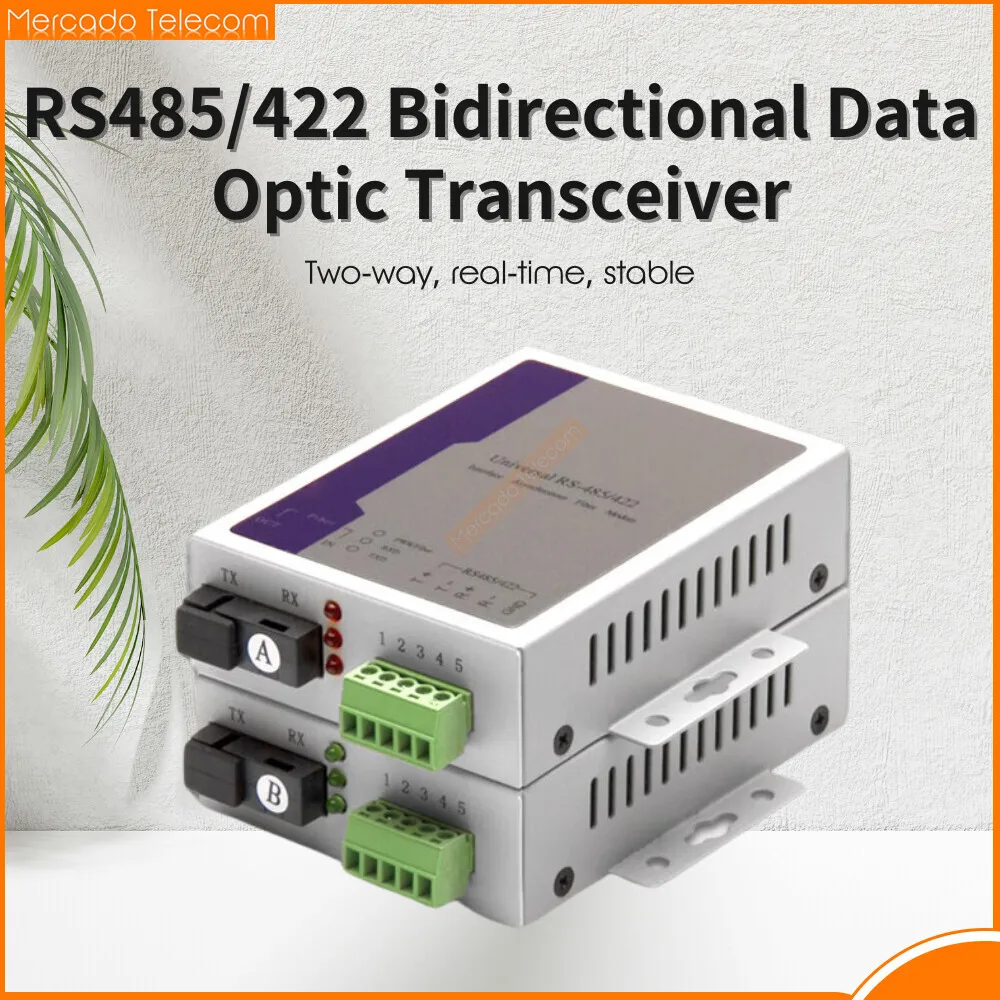 1 pair SC Bidirectional 485 Bidirectional Data Optical Fiber Media Converter Fiber Transceiver X1 Route RS485 Optic Transceiver
