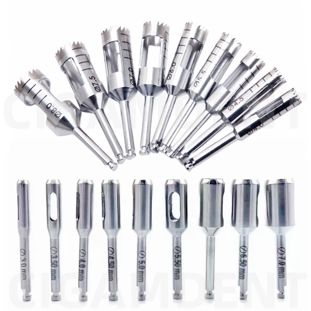 DentalImplantTissuePunchDrillCuttingTrephineBoneBursStainless