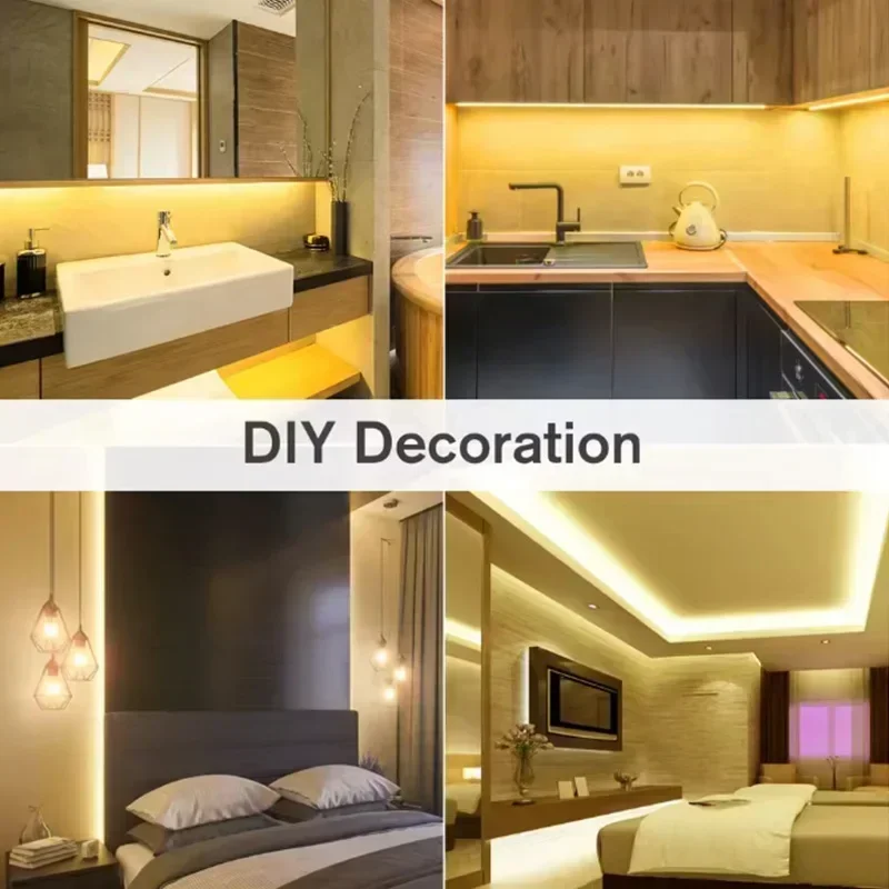 5V LED Strip Light USB Touch/Gesture Dimmable Switch Tape Light SMD3528 Flexible Gaming Room Lightings Closet Decorations DIY