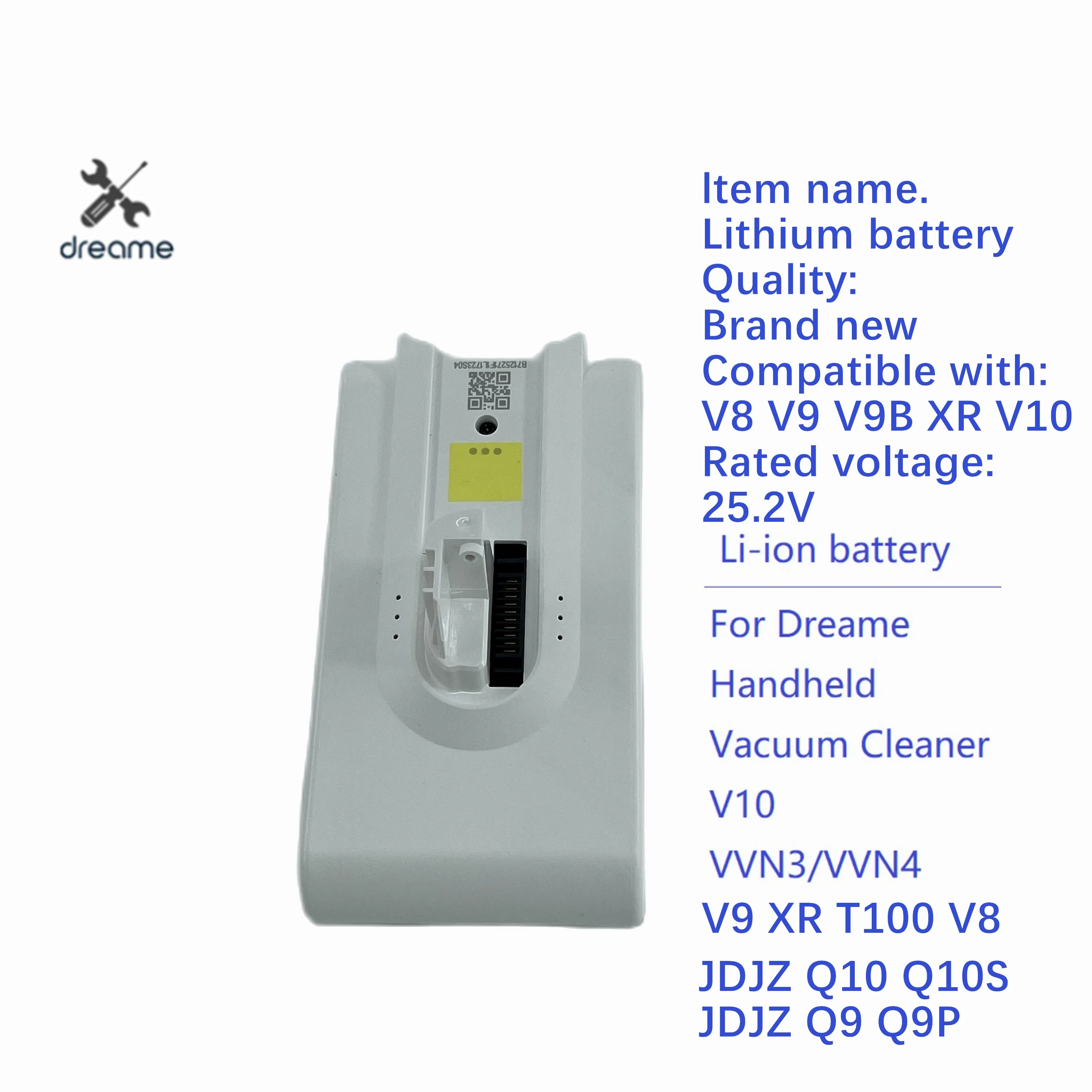 Batterie Lithium 5000 MAh Pour Aspirateurs Dreame - Compatible V8, V9, V10, V9P, XR, VVN3, VVN4, VVN5, Charge Rapide