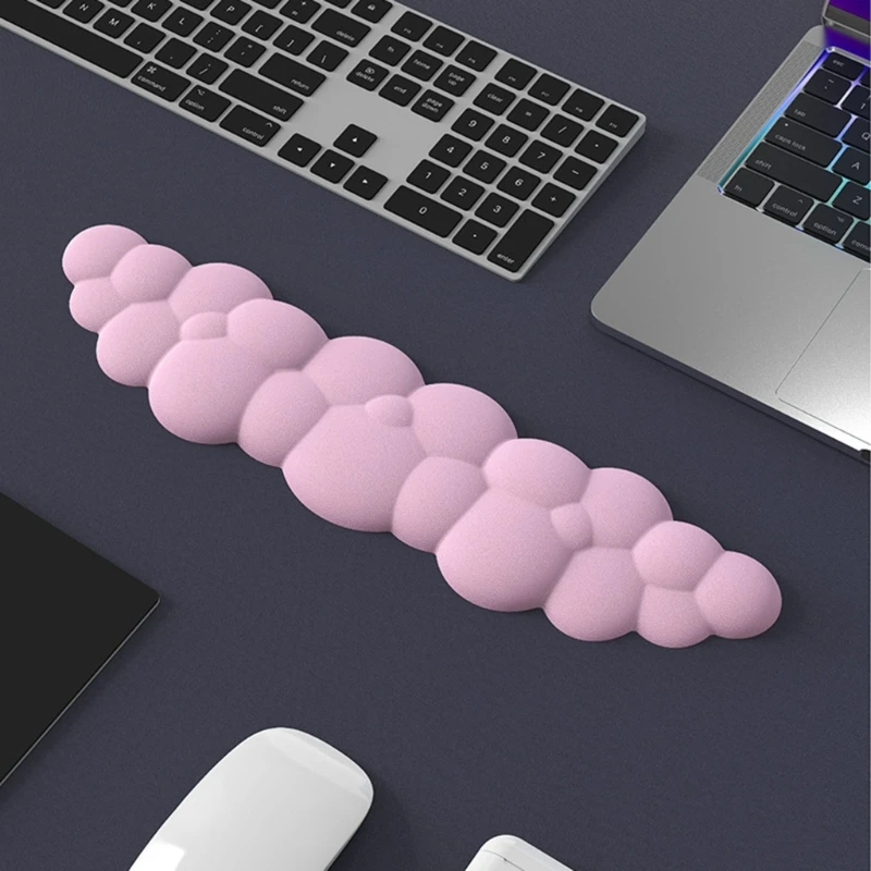 Set Poggiapolsi Ergonomico Per Tastiera E Mouse In Memory Foam. Base Antiscivolo In Gomma, Rivestimento Impermeabile In PU. Morbido E Facile Da Pulire. Include Anche Un Sottobicchiere. Colore Bianco.