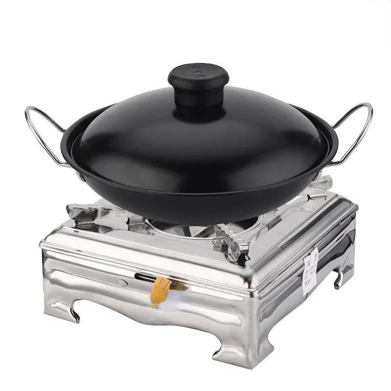 Household Solid Liquid Small Fire Boiler Portable Thick Stainless Steel Alcohol Stove Grill Portable Grill Dormitory