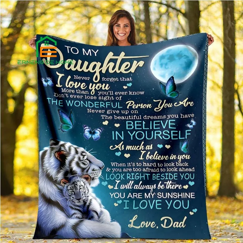 

Daughter Letter Blanket From Dad or Mom To My Daughter Inside This Blanket Is A Piece of My Heart Premium Blanket 5 Sizes