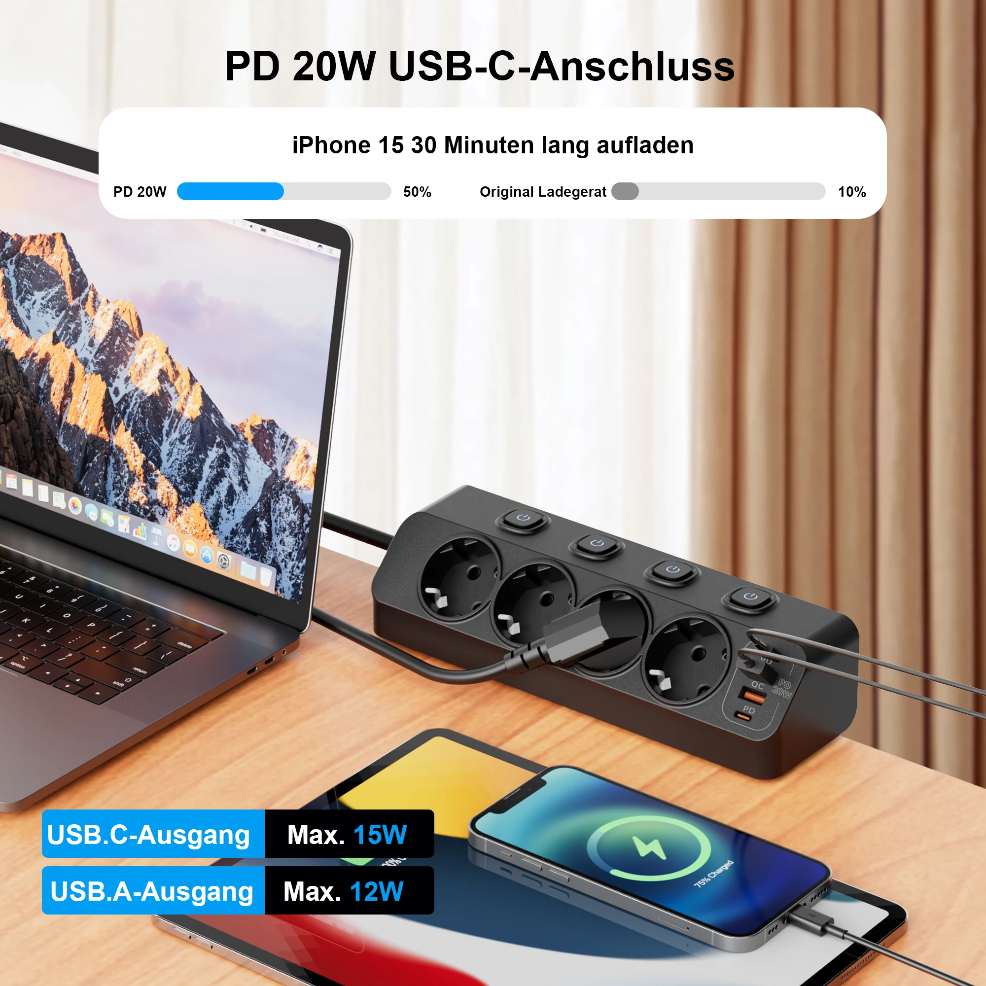 EU AC Plug Power Strip Independent Switches Sc03ffc9ba45f4cd2bb61d43c17cc2cc2O