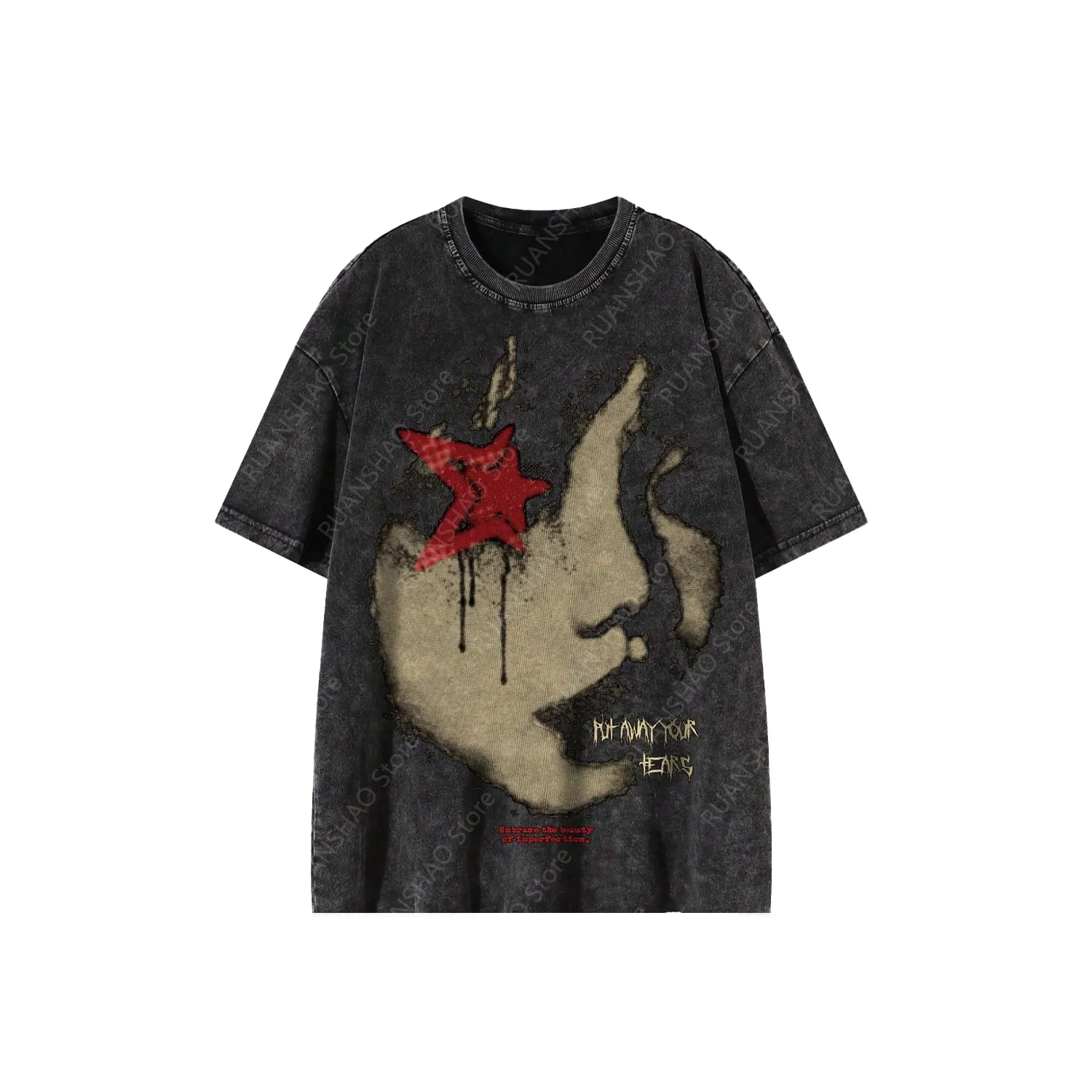 New Style Portrait Print T-Shirt Summer Comfort Hip-Hop Fashion Tee Man Women Cotton Fallow Round Vintage short sleeve