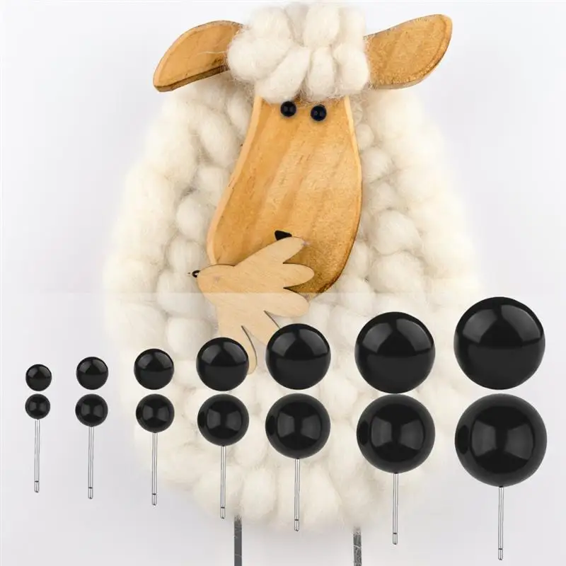 Description Picture 6 of item50/100Pcs Needle Felting Black Eyes 4-14mm For Handmade Animals Puppets Teddy Bears DIY Toy Dolls Eyes Dolls Accessories