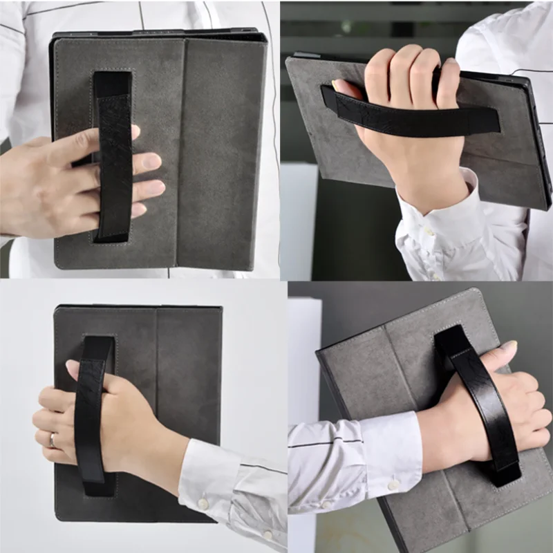 Embossed Magnetic Cover Case with Hand Strap