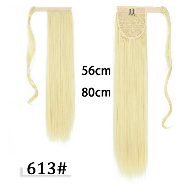 My-Diva Long Straight Heat Resistant Synthetic Ponytail Hair Extension Wrap Around  Fake Hair Clip In Brown Pony Tail 613