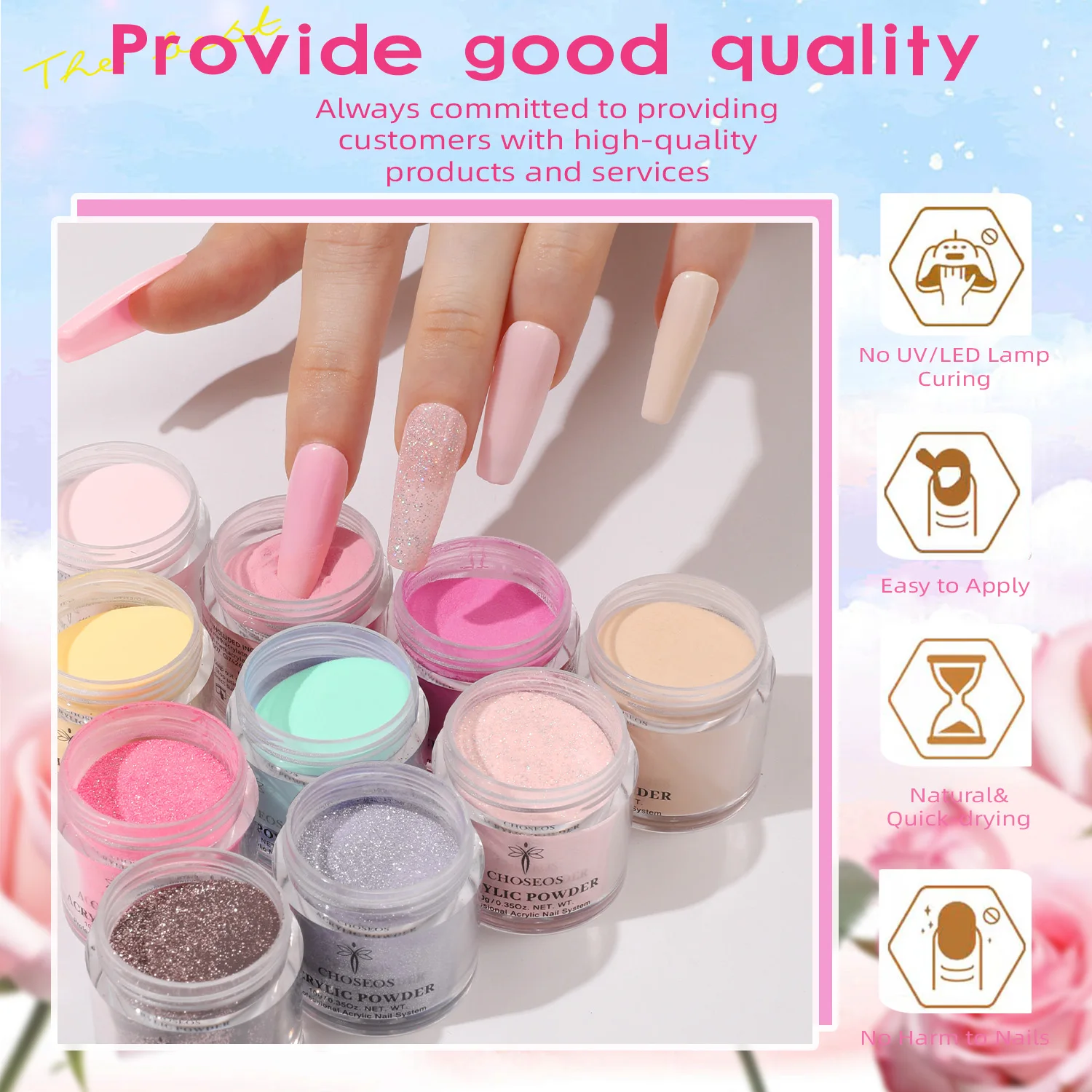 48 color macaron crystal nail powder set for spring and summer, the best beauty gift box set for Valentine's Day, Easter, Mother
