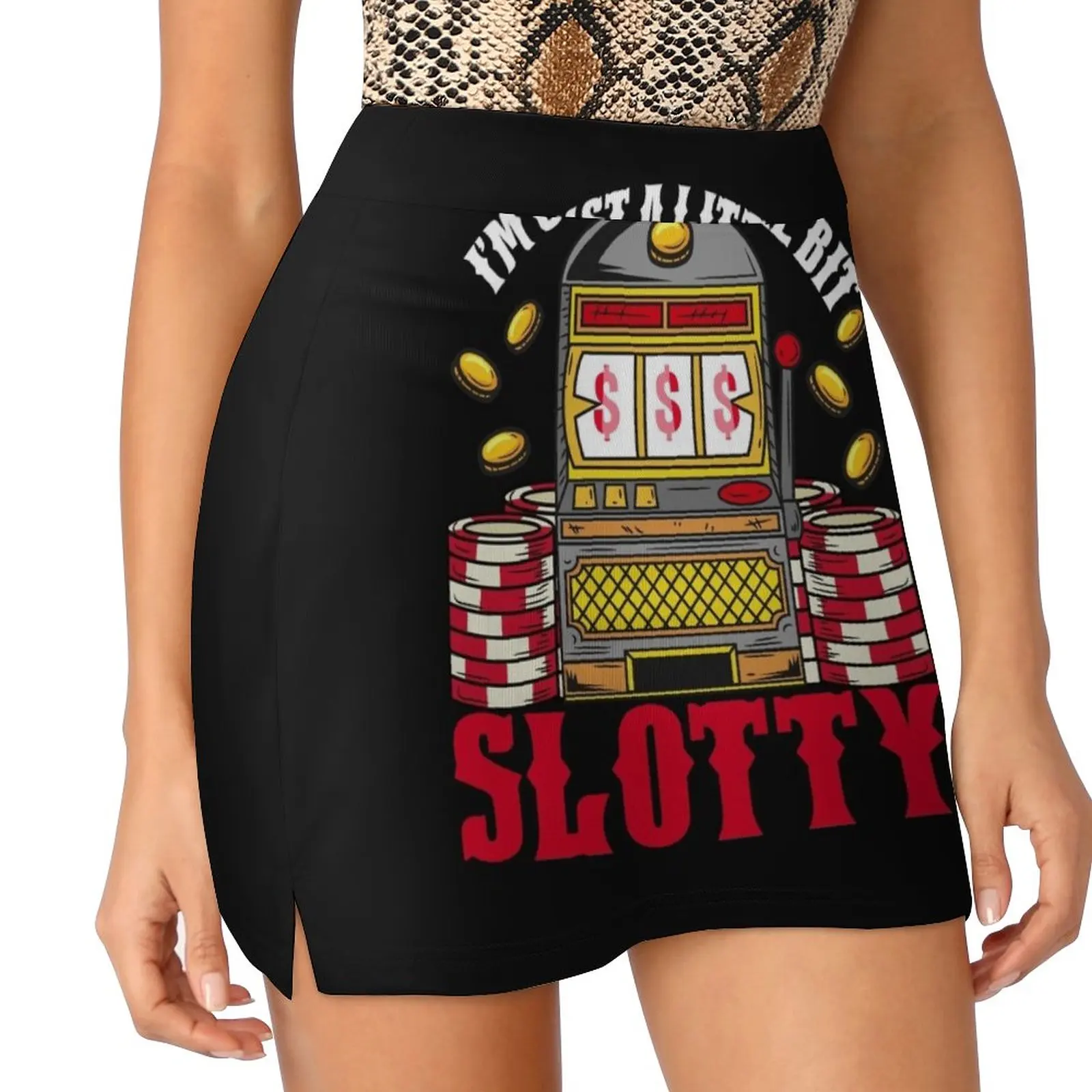 Jackpot Slot Machine design - I'm just a little bit slotty Light Proof Trouser Skirt Female skirt fashion korean clothing slot deposit pulsa