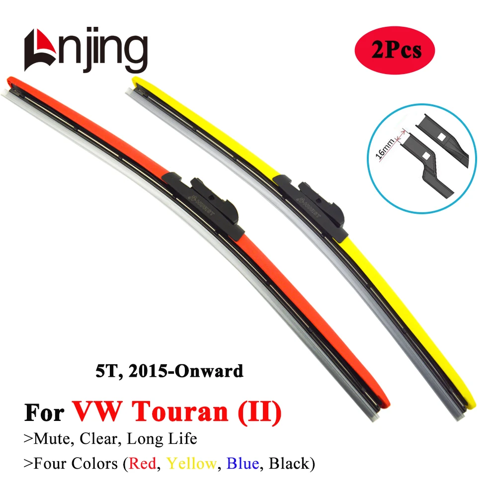

LNJING Colorful Wiper Blades For VW Volkswagen Touran MPV 5T 2015 2016 2018 2019 2020 2021 2022 2023 2024 Car Accessories Parts