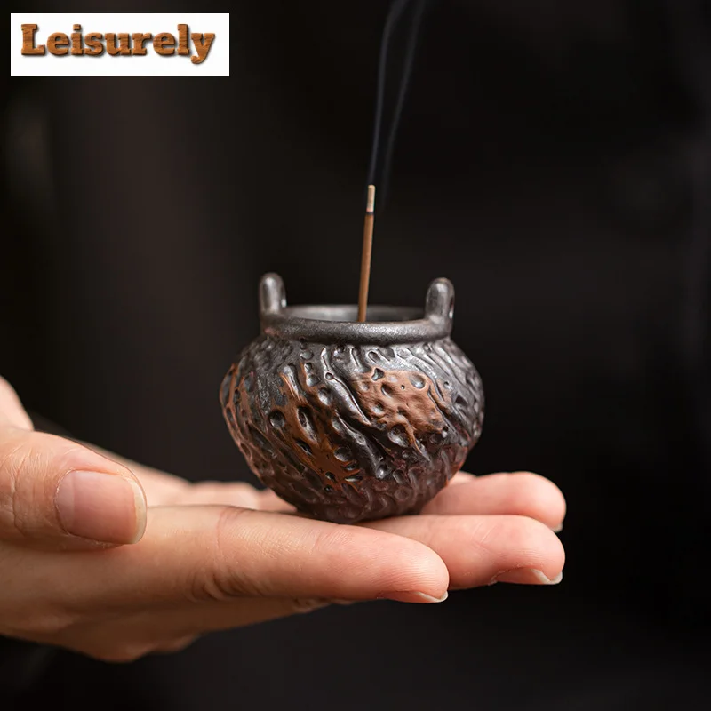 Vintage Tripod Mini Incense Insertion Holder Chinese Three Leg Line Burner Burner Indoor Zen Aromatherapy Seat Desktop Crafts