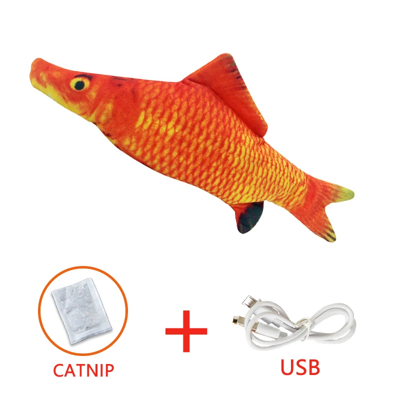 Pet Soft Electronic Fish Shape Cat Toy Electric USB Charging Simulation Fish Toys Funny Cat Chewing Playing Supplies Dropshiping 