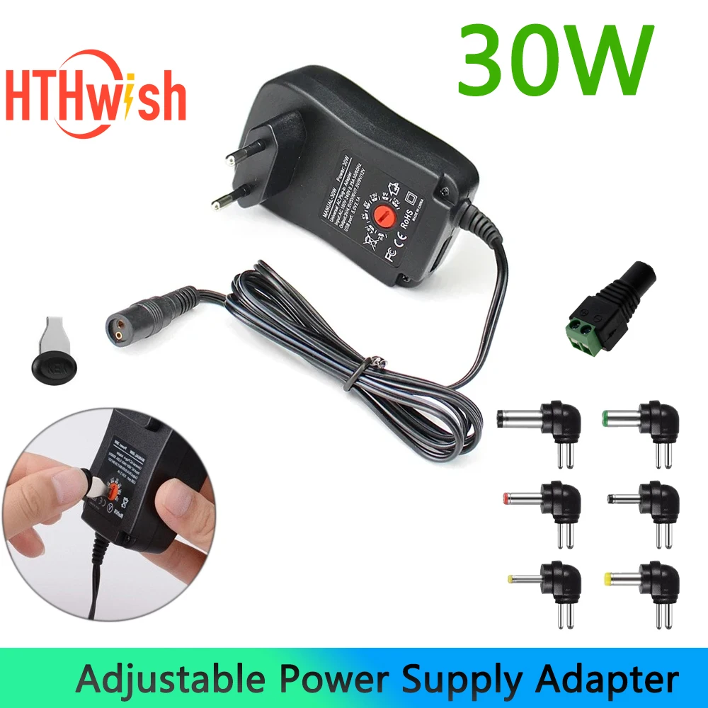 1 ชุด 30W แหล่งจ่ายไฟอะแดปเตอร์ AC 100-240V DC 3V 4.5V 5V 6V 7.5V 9V 12V Universal Adapter สําหรับ LED Light Strip กล้อง 1