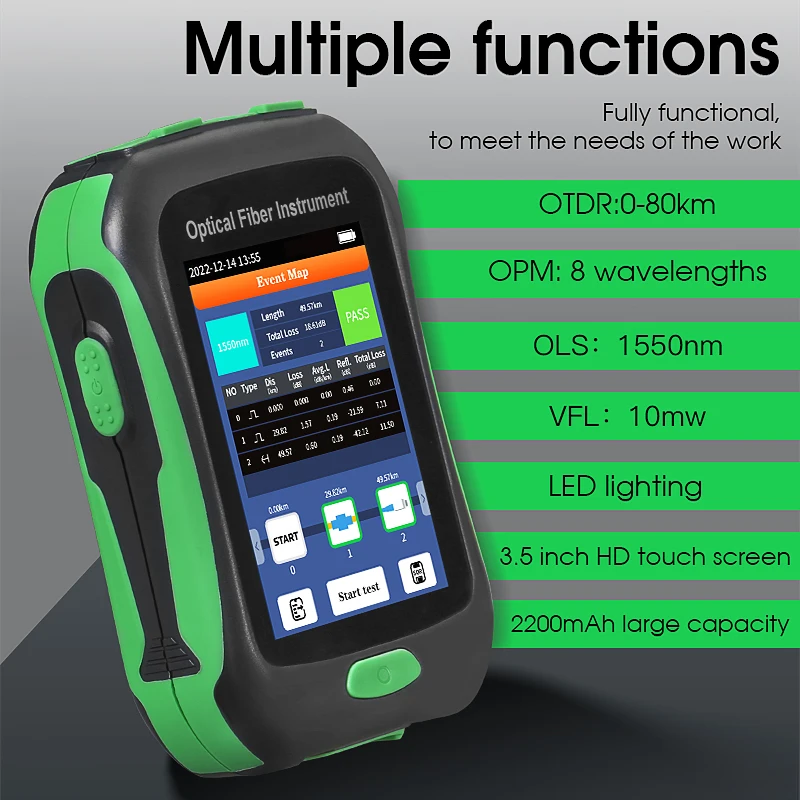 COMPTYCO OTDR AUA516U/A – Tester Fibre Ottiche 80km, 1610nm, Con VFL, OPM, RJ45, OLS - Foto 2