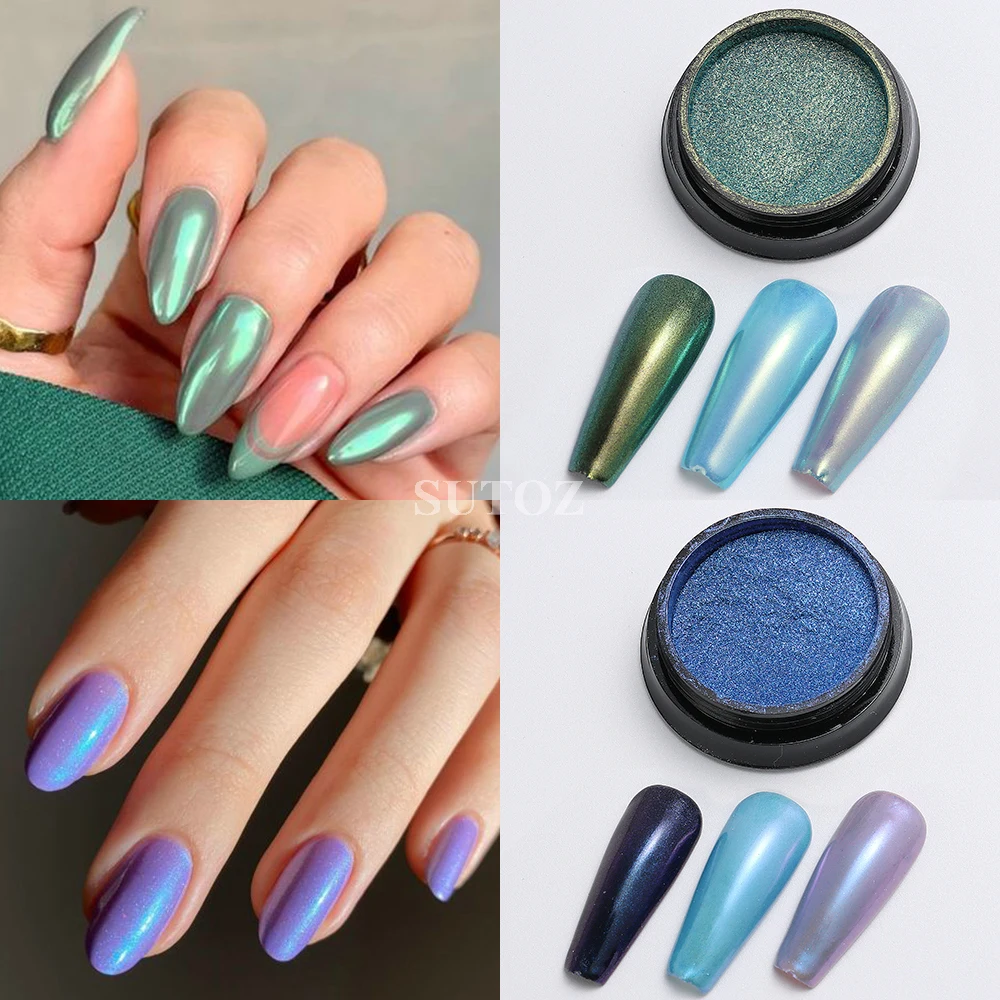 Nails Magic Rubbing Dust Nail Glitter Aurora Solid Nail Powder Chrome  Pigment