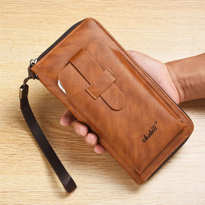 Genuine Leather Wallet Phone Men, Leather Mobile Phone Bag