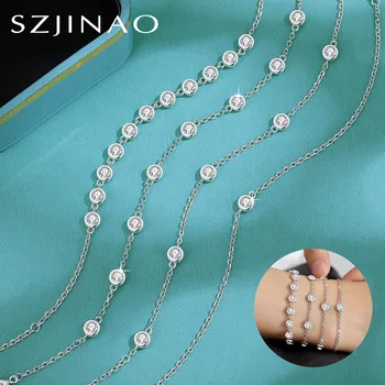 4.5mm D VVS Moissanite Tennis Bracelets Round Cut Lab Diamond S925 Sterling Silver Plated 18k GRA Jewelry for Women Wedding Gift