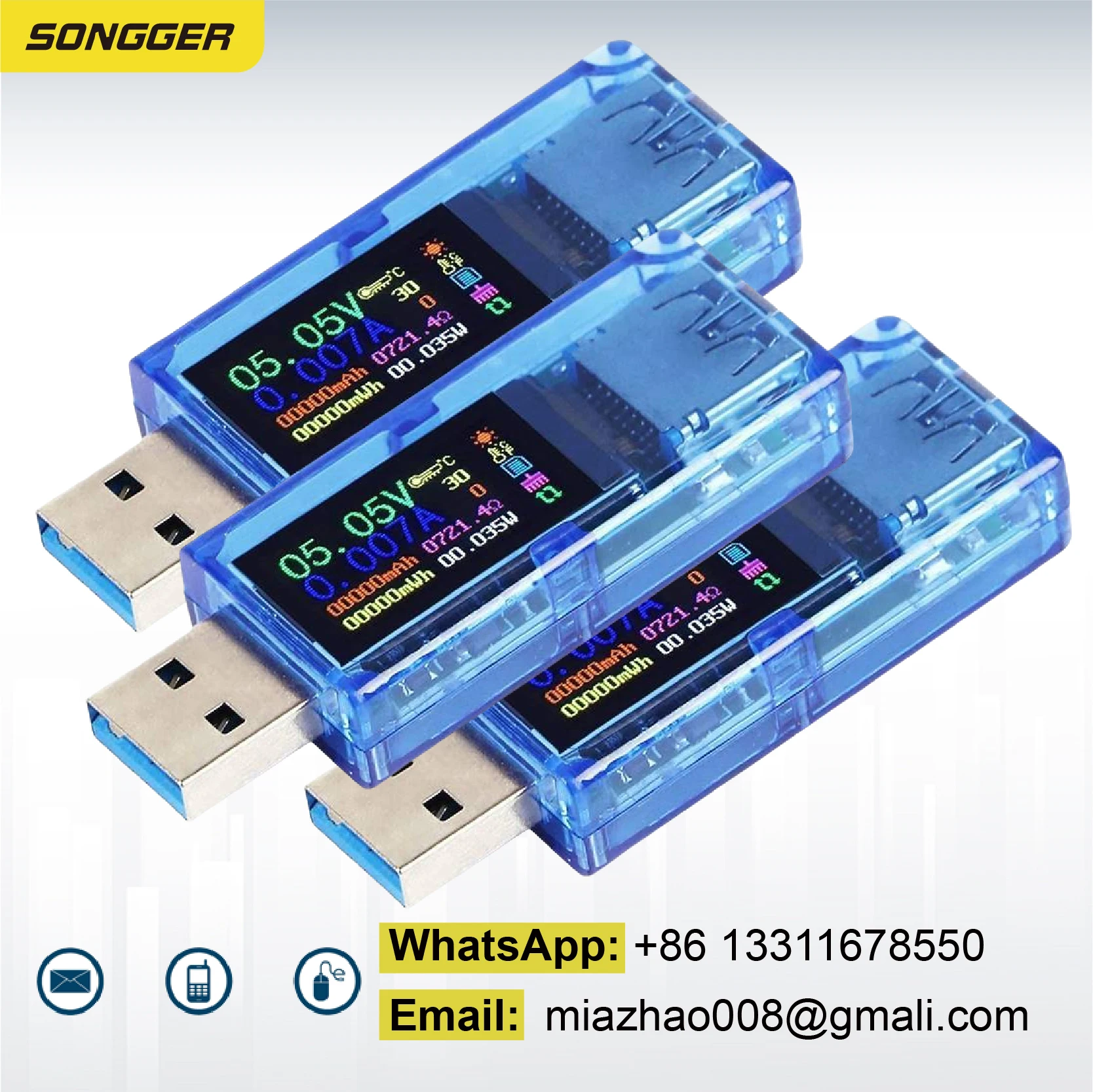 USB 충전기 테스터 LCD 디스플레이 전압 전류 측정 최대 6.5A 저저항 1mΩ QC FCP SCP DCP AFC Apple 지원 고속충전 감지기