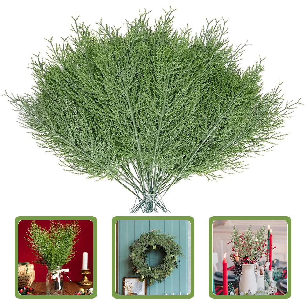 

Artificial Pine Branches Christmas Greenery Plants Pine Needles Diy Cedar Picks Sprays Supply Xmas Garland Wreath Craft