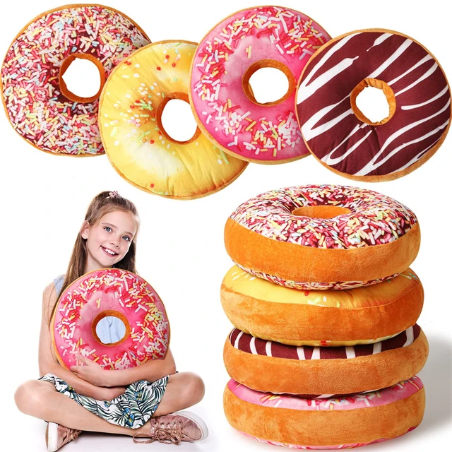 Cheer Collection Round Donut Pillow - Super Soft Microplush Doughnut Pillow  and Comfy Seat Cushion for Kids and Adults - Cheer Collection