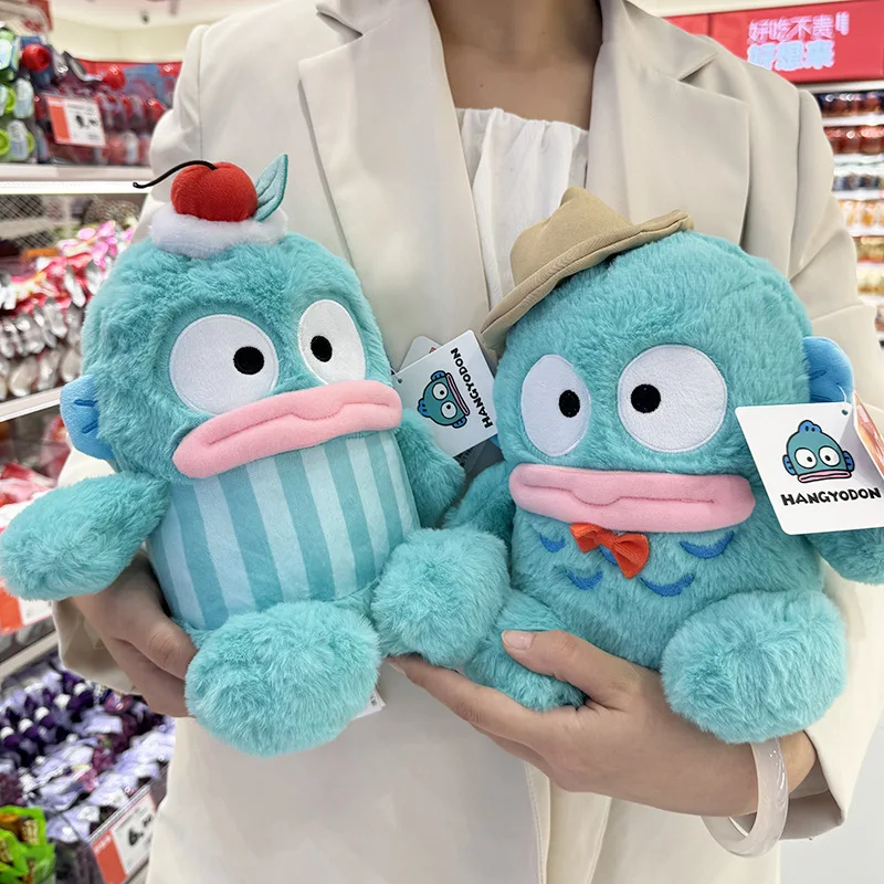 

Sanrio Hangyodon Симпатичная плюшевая игрушка, кавайная пушистая плюшевая кукла, подушка для дивана в виде вишни, прекрасное украшение для комнаты, Рождественский подарок