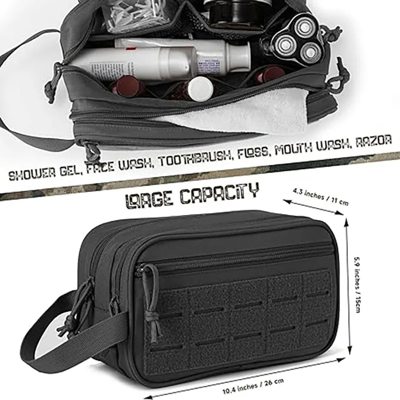 1000D Tactical Toiletry Bag Molle EDC Organizer Pouch Utility Men Large Capacity Travel Storage Case for Outdoor Hunting Camping 3
