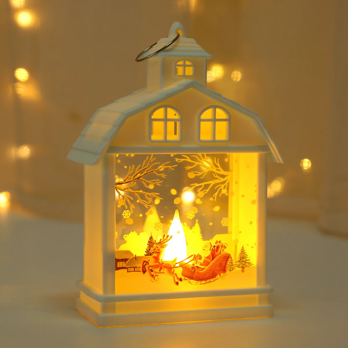 

Navidad 2023 Christmas LED Wind Lantern Ornaments New Year Party Home Bedroom Decoration Xmas Tree Pendant Indoor Decor Lamp