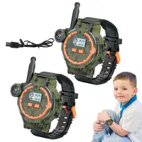 Outdoor Walky Talkies Rechargeable Interphone Toy For Children Green Walkie Talkies Watch For Park Travel Camping Adventures 1