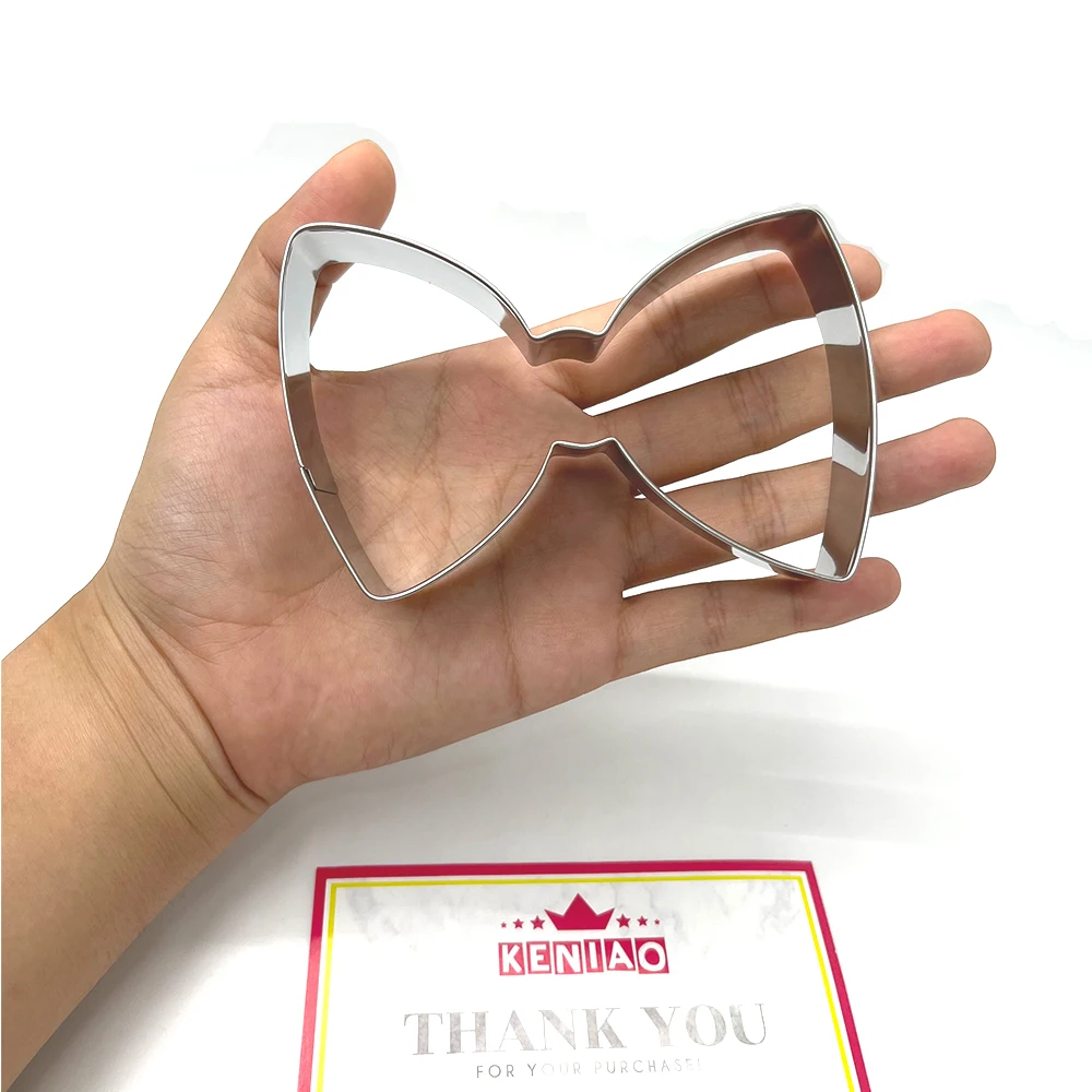 KENIAO Bow Tie Cookie Cutter-Biscuit Fondant Bread Sandwich Baking Mold-Stainless Steel by J.Cookies