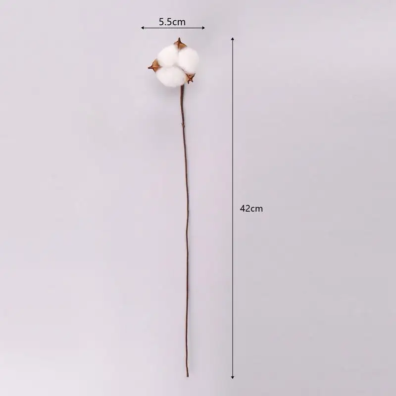 Artificial Dried Cotton Flowers White Flower Branch Wedding Party Decoration Fake Flower Home Decor Eucalyptus Leaves